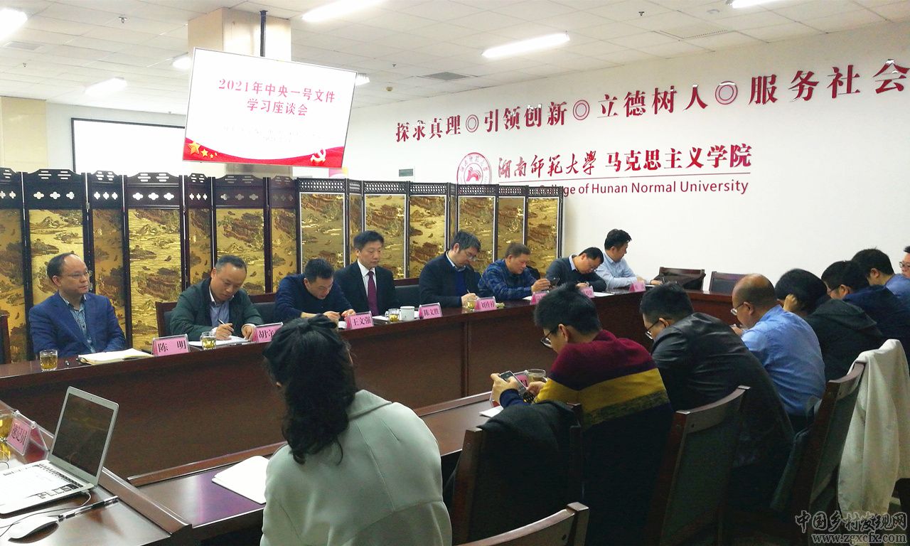 湖南師大鄉研院舉行2021年中央一號文件學習座談會(圖1)